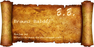 Brausz Baldó névjegykártya